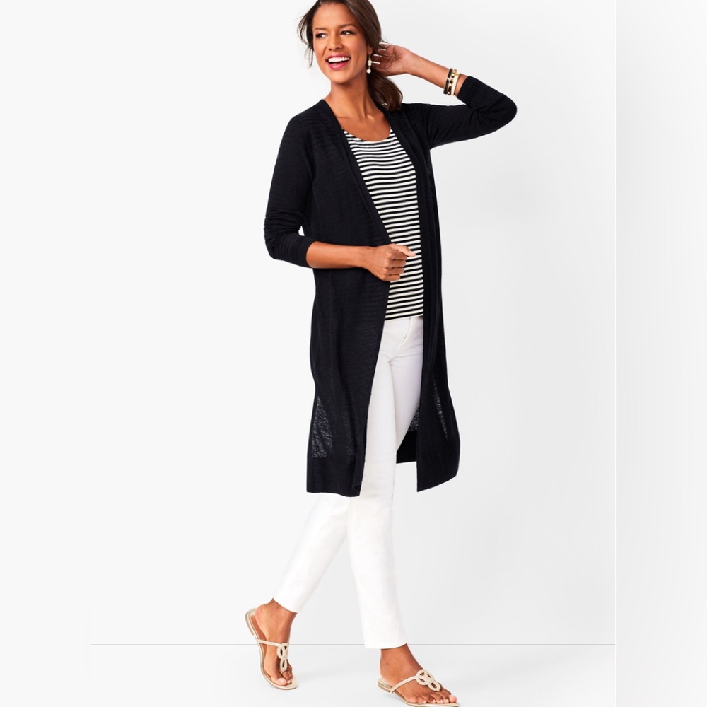 Talbots Woman Duster Cardigan Plus Size 1X in Navy